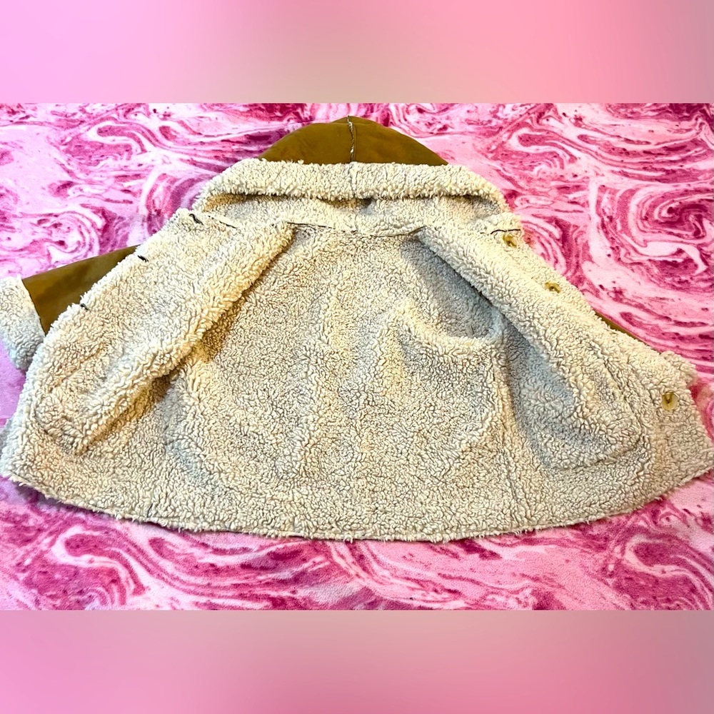 🐑Zara Kids Tan Suede Jacket with Sherpa Lining - Picture 3 of 4